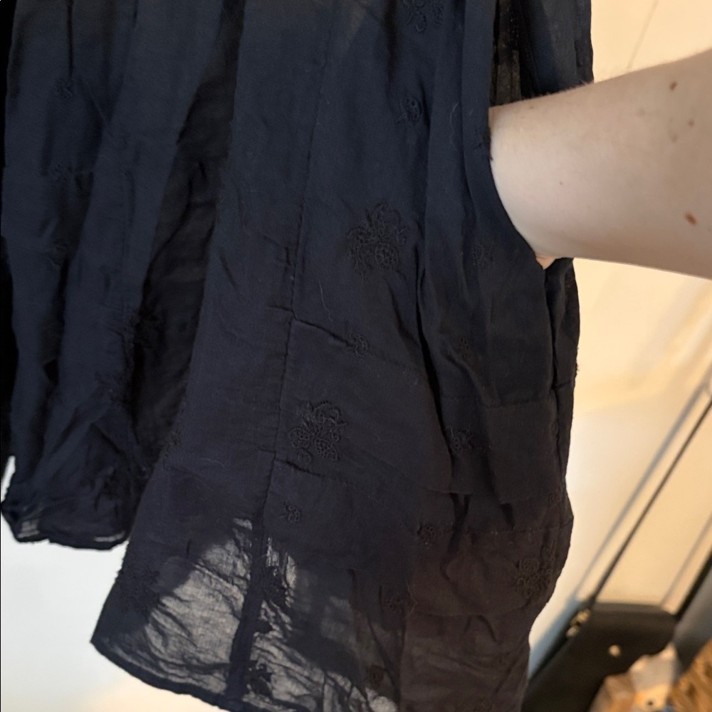 FREE PEOPLE | Cotton Black Lace Tunic Mini Dress with Pockets Coverup - Picture 13 of 16